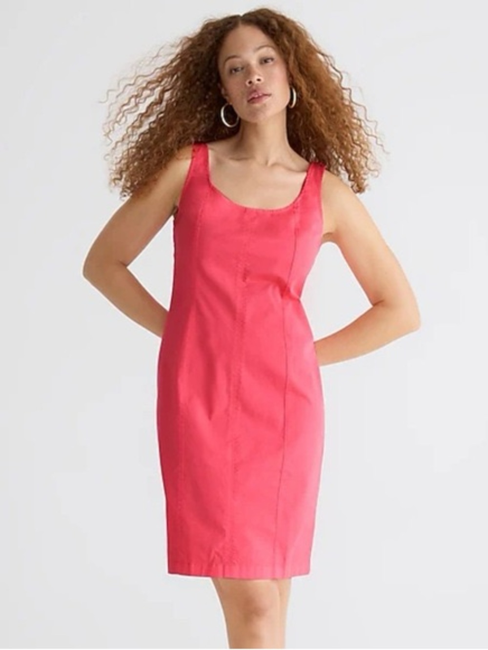 J. Crew Fitted Lightweight Chino Dress, Coral Pink, Size 8